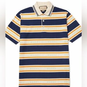 Gucci Boys Navy and Cream Polo Shirt
